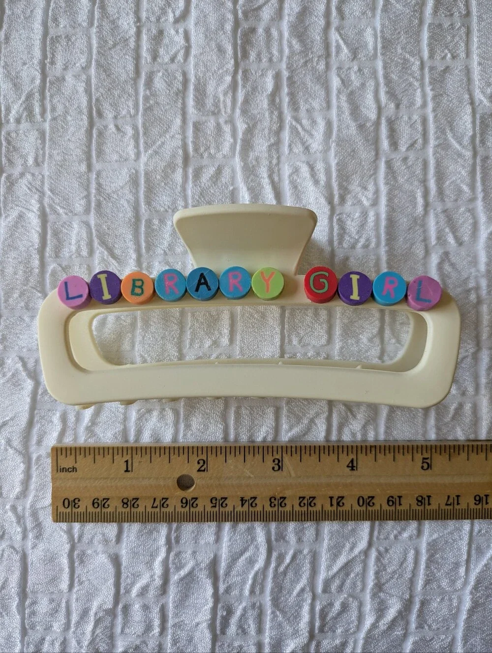 Library Girl Hair Clip Claw Style Handcrafted | NWT